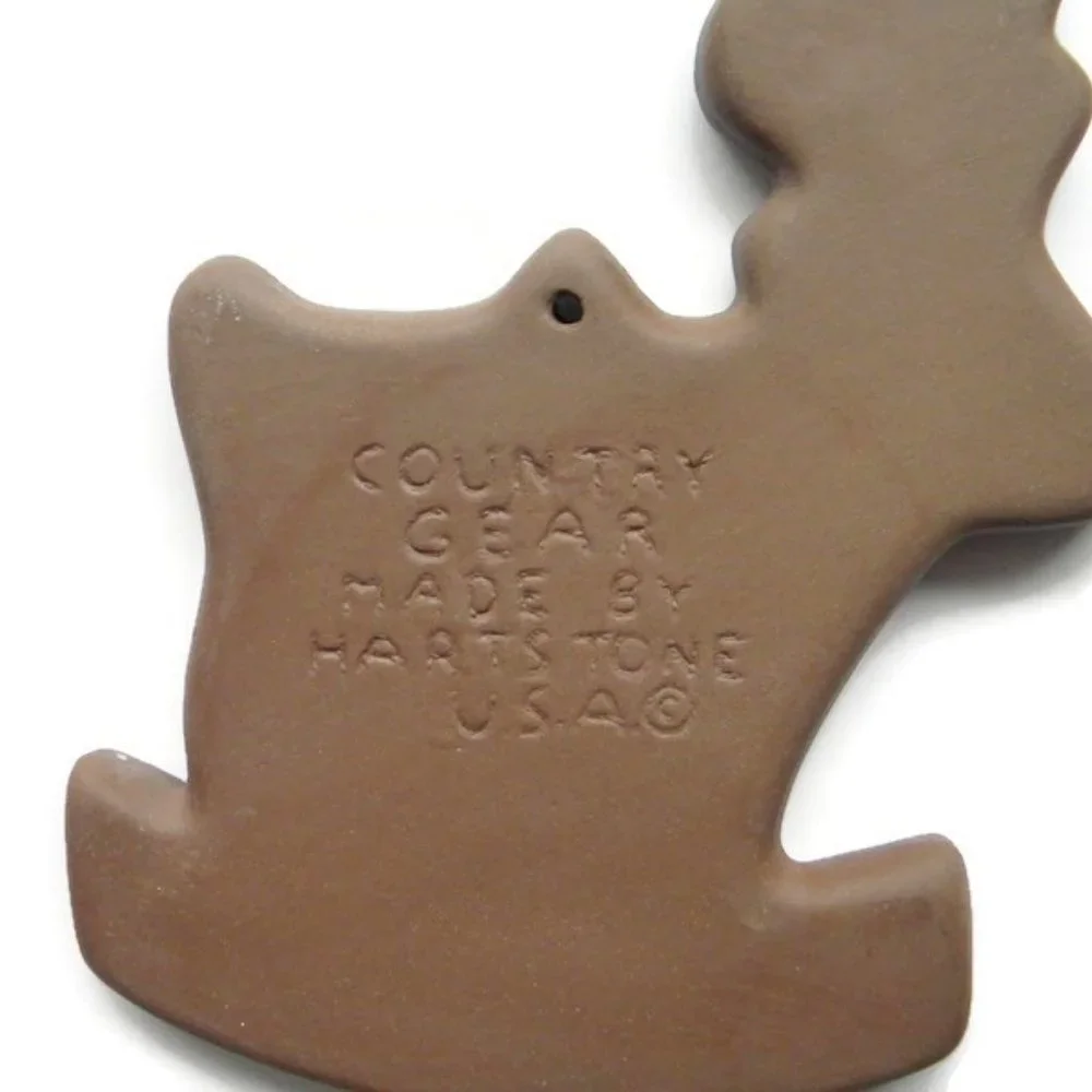 1980s Christmas Stoneware Jingle Reindeer Cookie Mold